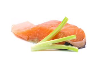 salmon  isolated on white background