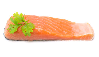 salmon  isolated on white background