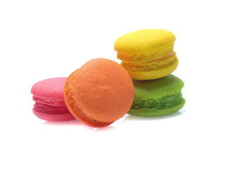 Colorful  macaron isolated on white background