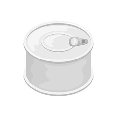 A tin can without a label. 3D vector illustration.
