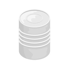 A tin can without a label. 3D vector illustration.