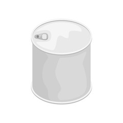 A tin can without a label. 3D vector illustration.