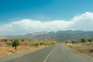 High Atlas Mountains in Imlil is a mountain range in central Morocco, North Africa, Beautiful nature landscape