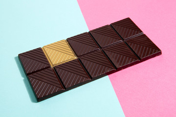 gold chocolate white background