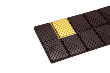 gold chocolate white background