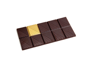 gold chocolate white background