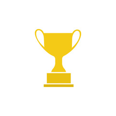 Golden trophy cup icon vector isolated on white background. Illustration of golden winner cup symbol
