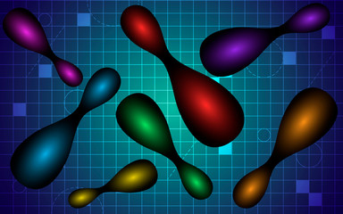 Modern trendy design. Vector illustration of 3d colored capsules. Abstract background Dynamic background. Vector illustration, eps 10