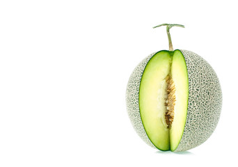 green melon isolated on white