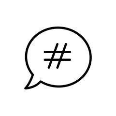 hashtag icon - black vector