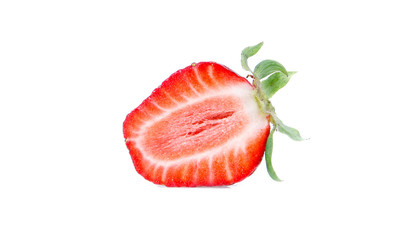 strawberries over white background