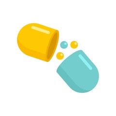 Medical capsule icon. Flat illustration of medical capsule vector icon for web design
