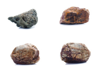 set of rock Isolated on white
