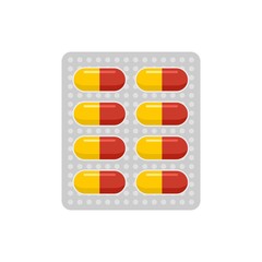 Antibiotic dose pack icon. Flat illustration of antibiotic dose pack vector icon for web design