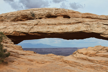 Famous Messa Arch located in Canyonlands National Park in Utah.