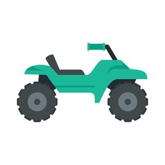 Dirt tire quad bike icon. Flat illustration of dirt tire quad bike vector icon for web design