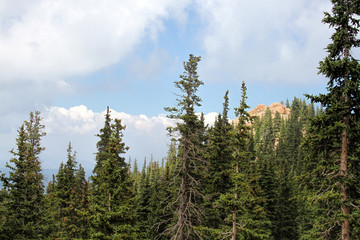Scenic view of Pikes Peak in Colorado.