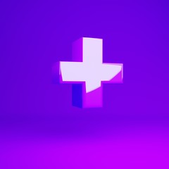 Glossy violet plus symbol violet matte background