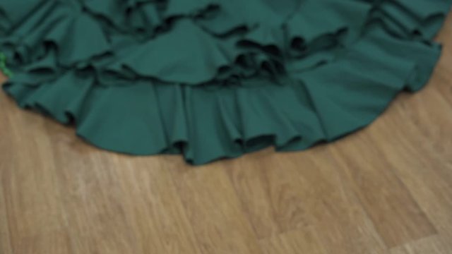 the girl dances flamenco, bata