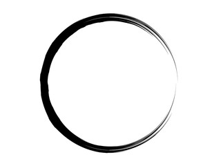 Grunge circle made with art brush.Grunge oval shape made for marking.Grunge black isolated circle made with art brush using paint.