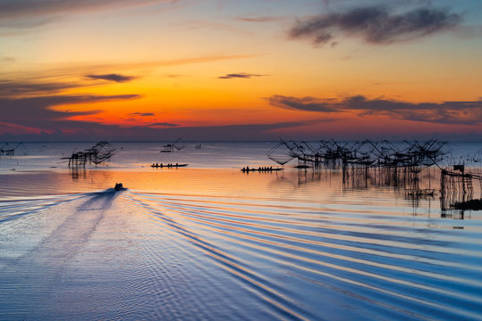 beautiful view point sunrise at pakpra phatthalung thailand