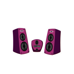Musical Instrument - Pink Speakers - Cartoon Vector Image