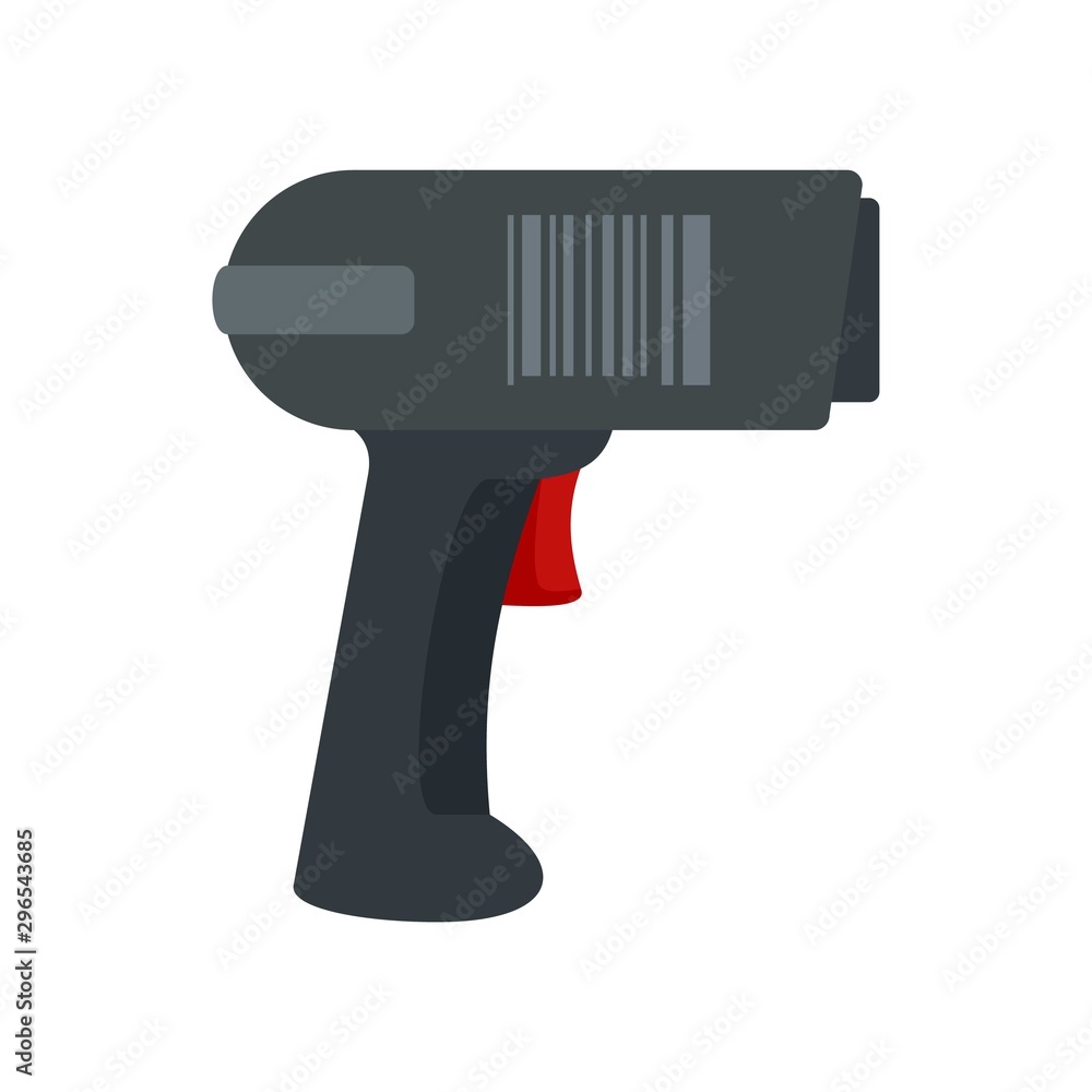 Poster scan pistol icon. flat illustration of scan pistol vector icon for web design