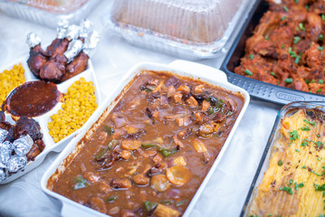 A dish of curried beef gravy sauce 