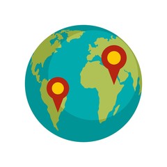 Global warehouse point icon. Flat illustration of global warehouse point vector icon for web design