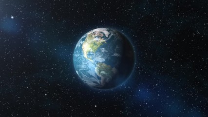 Earth zoom in from outer space until white clouds fill the screen. Elements of this image furnished by NASA. - Powered by Adobe