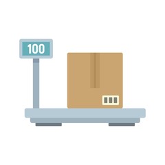 Warehouse scales icon. Flat illustration of warehouse scales vector icon for web design