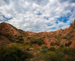 Panorama of Skazka aka Fairytale canyon, Issyk-Kul, Kyrgyzstan