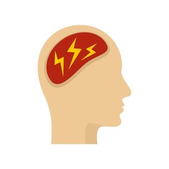 Forget memory disease icon. Flat illustration of forget memory disease vector icon for web design