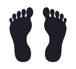 Human foot barefoot sole silhouettes