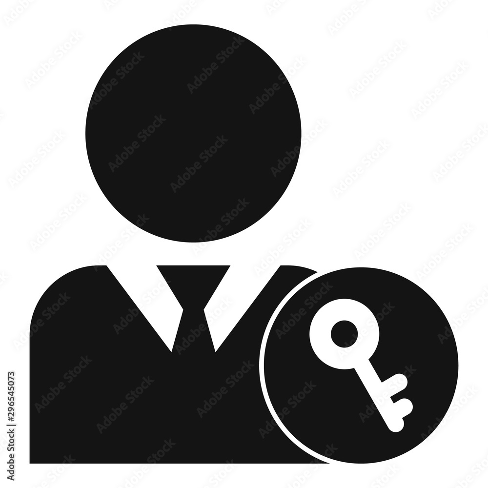 Aufkleber admin key icon. simple illustration of admin key vector icon for web design isolated on white backgr