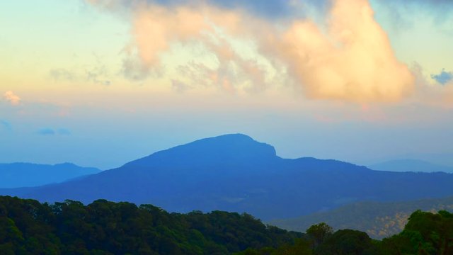 4K time lapse video of mointain with cloud flowing in Chiangmai province, Thailand.
