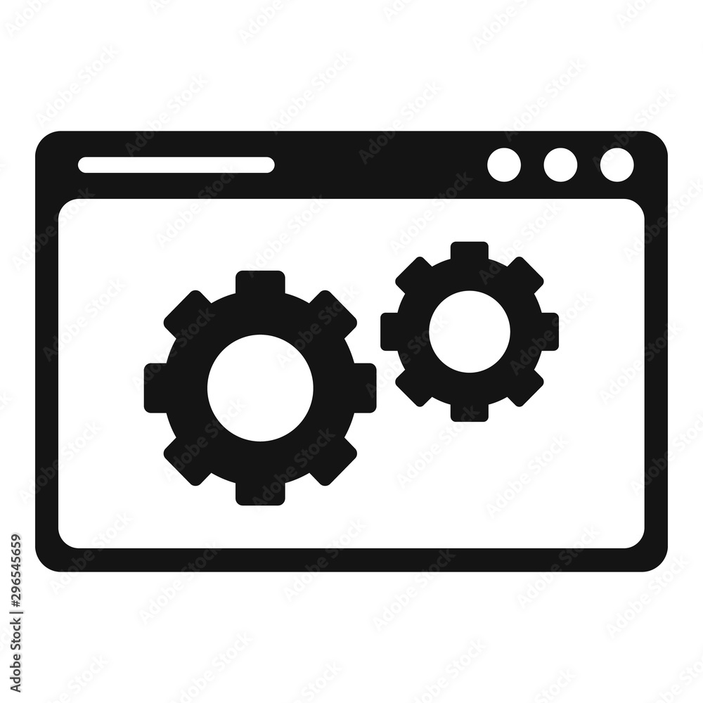 Poster web page engine icon. simple illustration of web page engine vector icon for web design isolated on 