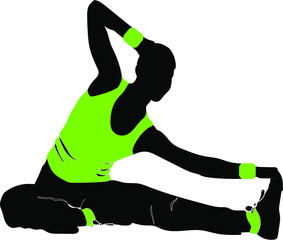 silhouette of woman doing yoga