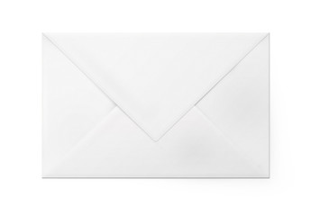 White closed paper envelope for letter - back side.