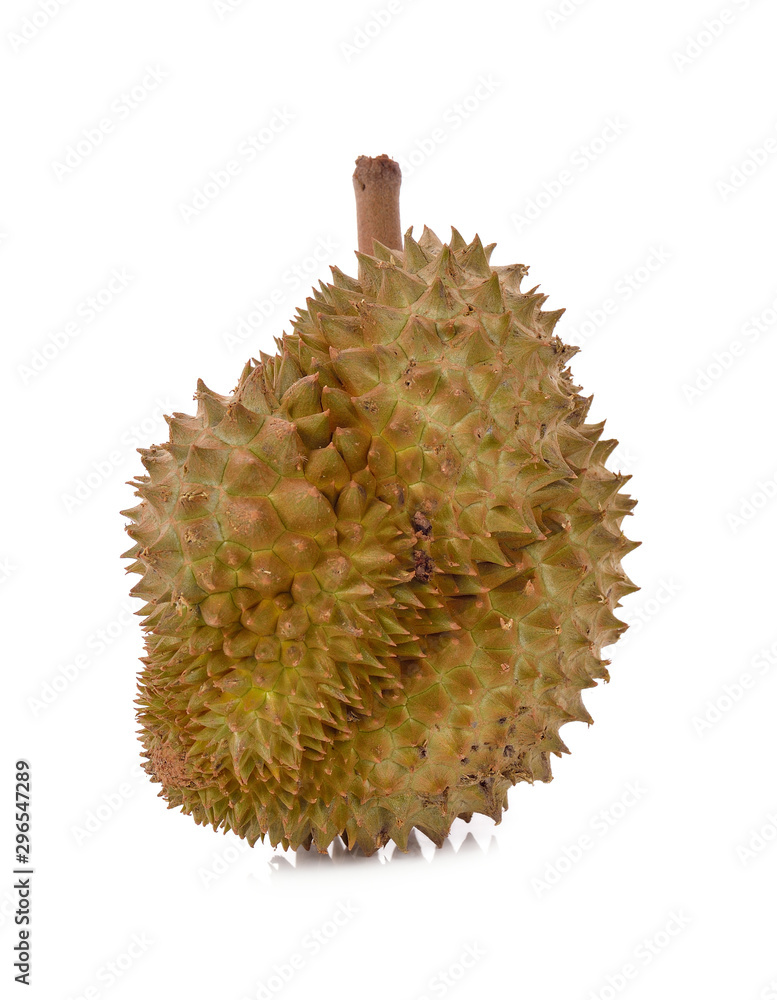 Wall mural Durian isolated on white background.