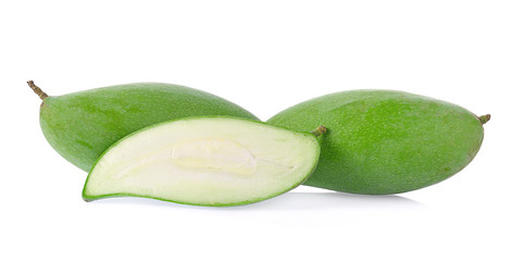 Green mango isolated on a white background