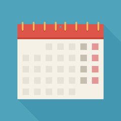Calendar icon . Flat design . Vector Illustration