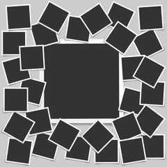 Set of square vector photo frames. Set of square and rectangular vector photo frames. Vertical and horizontal template photo design.