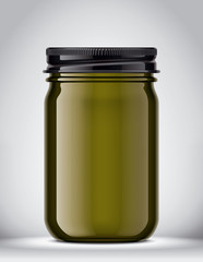 Glass Jar Mockup on Background. 