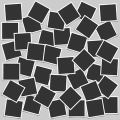 Set of square vector photo frames. Set of square and rectangular vector photo frames. Vertical and horizontal template photo design.