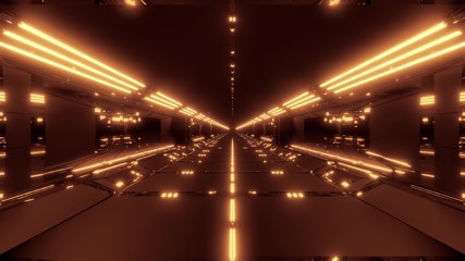 Fototapeta na wymiar futuristic scifi tunnel corridor with light strokes and reflections 3d rendering background wallpaper