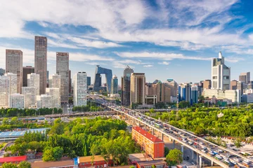 Fotobehang Beijing, China modern financial district skyline © SeanPavonePhoto