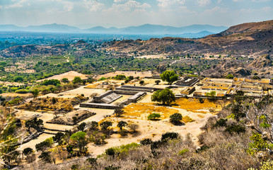 Aerial view of the Yagul archaeological site in Mexico