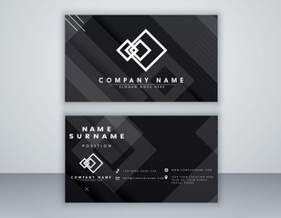 Business card template. modern design with black color and grey color. minimal Eps 10