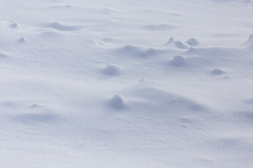 White snow as an abstract background